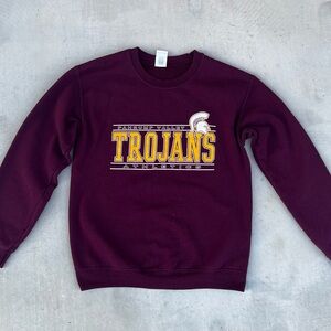 Gildan Trojans Athletics Maroon Crewneck Sweater